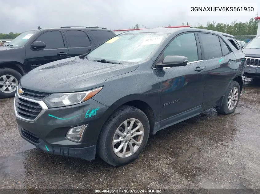 2019 Chevrolet Equinox Lt VIN: 3GNAXUEV6KS561950 Lot: 40495137