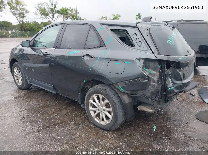 2019 Chevrolet Equinox Lt VIN: 3GNAXUEV6KS561950 Lot: 40495137