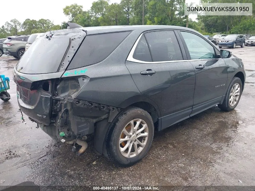 2019 Chevrolet Equinox Lt VIN: 3GNAXUEV6KS561950 Lot: 40495137