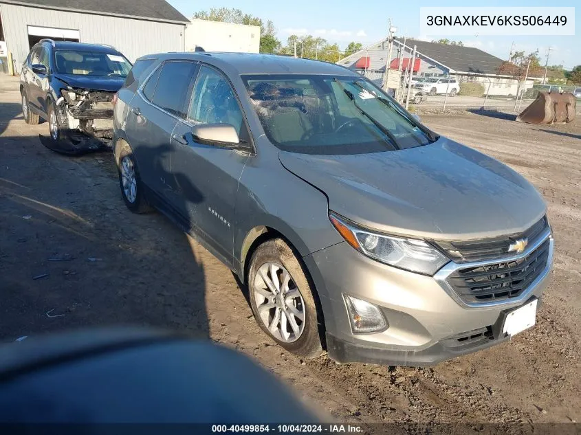 2019 Chevrolet Equinox Lt VIN: 3GNAXKEV6KS506449 Lot: 40499854