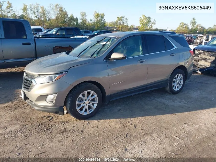 2019 Chevrolet Equinox Lt VIN: 3GNAXKEV6KS506449 Lot: 40499854