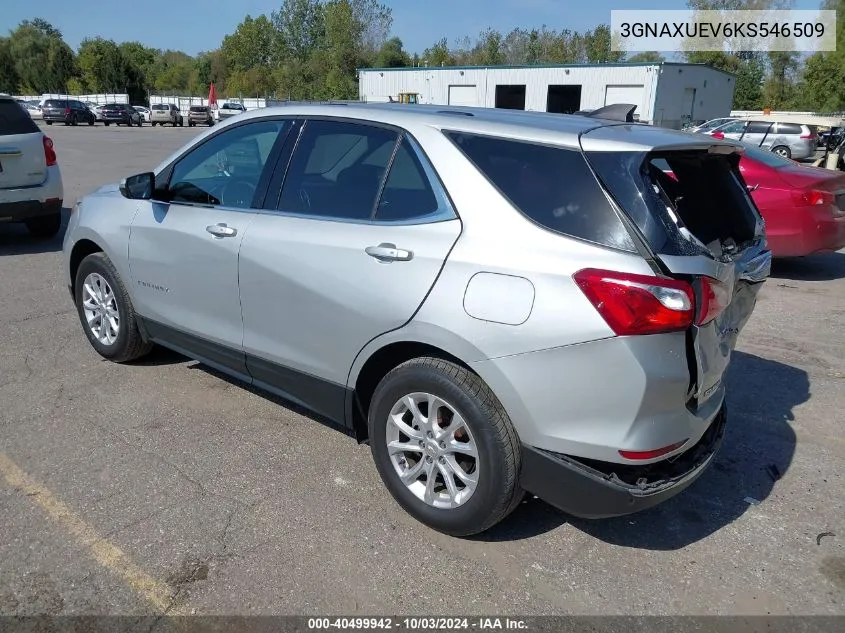 2019 Chevrolet Equinox Lt VIN: 3GNAXUEV6KS546509 Lot: 40499942