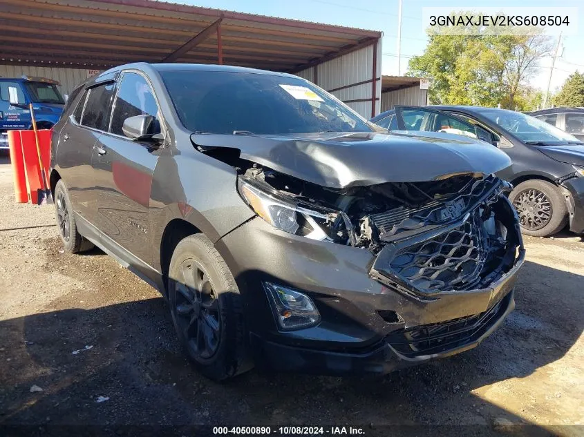 2019 Chevrolet Equinox Lt VIN: 3GNAXJEV2KS608504 Lot: 40500890