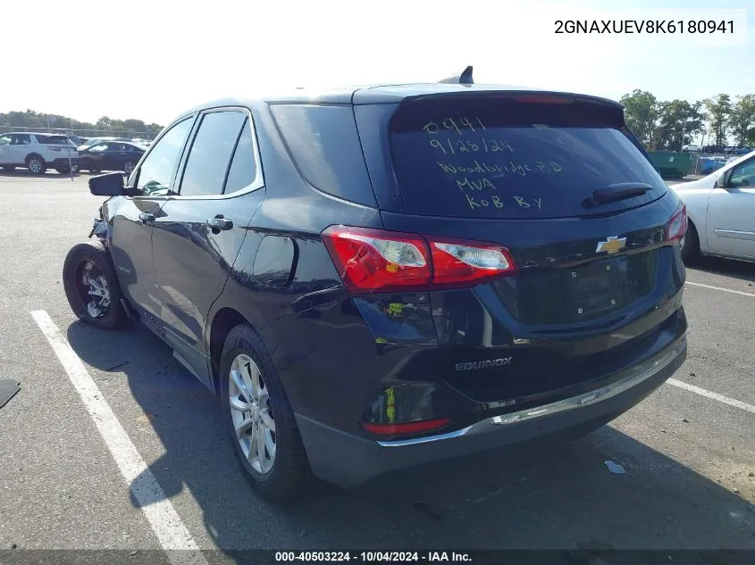 2019 Chevrolet Equinox Lt VIN: 2GNAXUEV8K6180941 Lot: 40503224