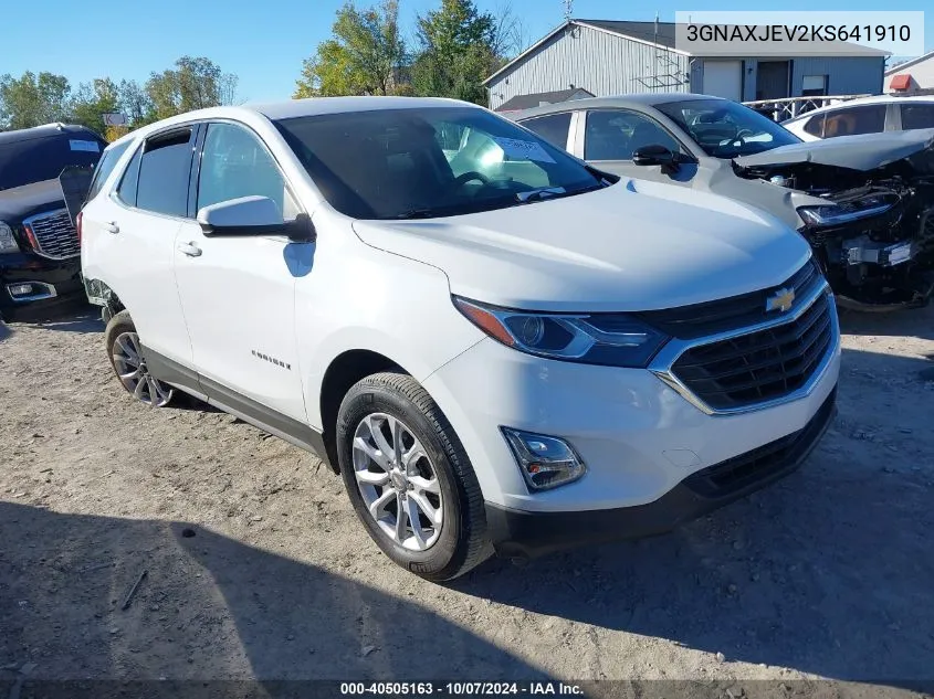 2019 Chevrolet Equinox Lt VIN: 3GNAXJEV2KS641910 Lot: 40505163