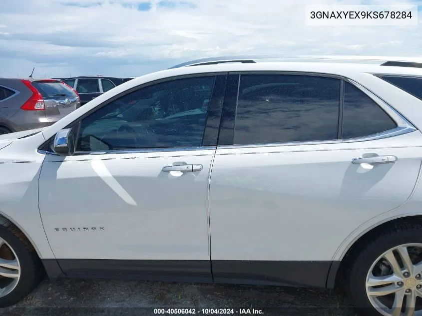 2019 Chevrolet Equinox Premier VIN: 3GNAXYEX9KS678284 Lot: 40506042