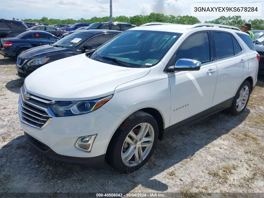 2019 Chevrolet Equinox Premier VIN: 3GNAXYEX9KS678284 Lot: 40506042