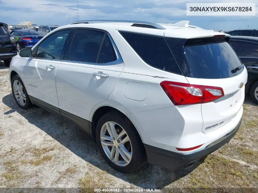 2019 Chevrolet Equinox Premier VIN: 3GNAXYEX9KS678284 Lot: 40506042