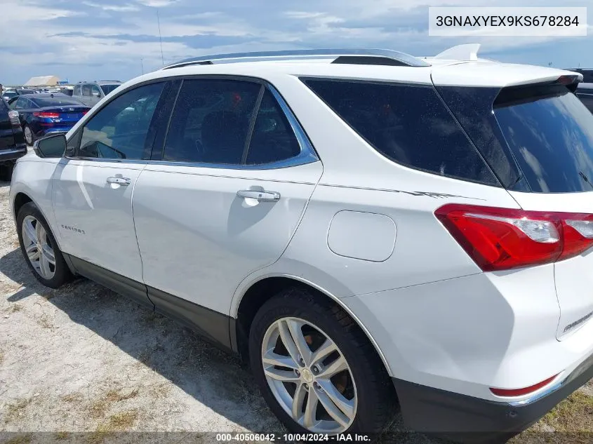 2019 Chevrolet Equinox Premier VIN: 3GNAXYEX9KS678284 Lot: 40506042