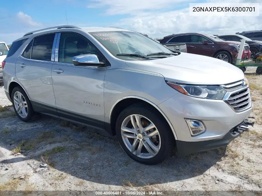 2019 Chevrolet Equinox Premier VIN: 2GNAXPEX5K6300701 Lot: 40506481