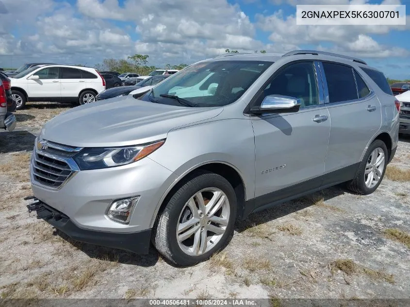 2019 Chevrolet Equinox Premier VIN: 2GNAXPEX5K6300701 Lot: 40506481