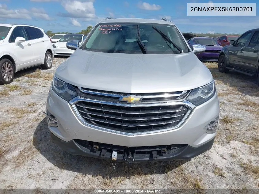 2019 Chevrolet Equinox Premier VIN: 2GNAXPEX5K6300701 Lot: 40506481