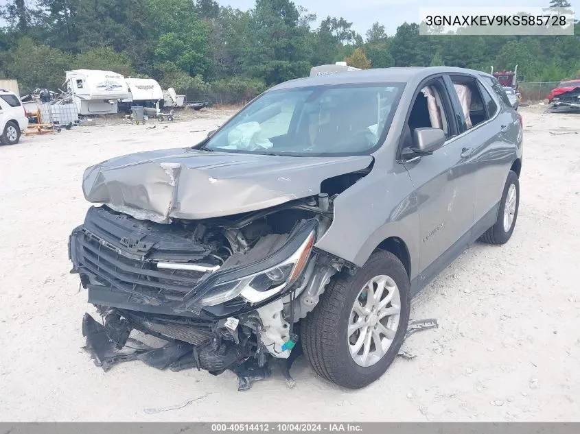 2019 Chevrolet Equinox Lt VIN: 3GNAXKEV9KS585728 Lot: 40514412