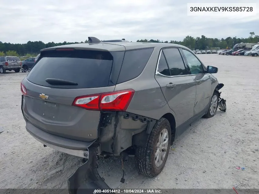 2019 Chevrolet Equinox Lt VIN: 3GNAXKEV9KS585728 Lot: 40514412