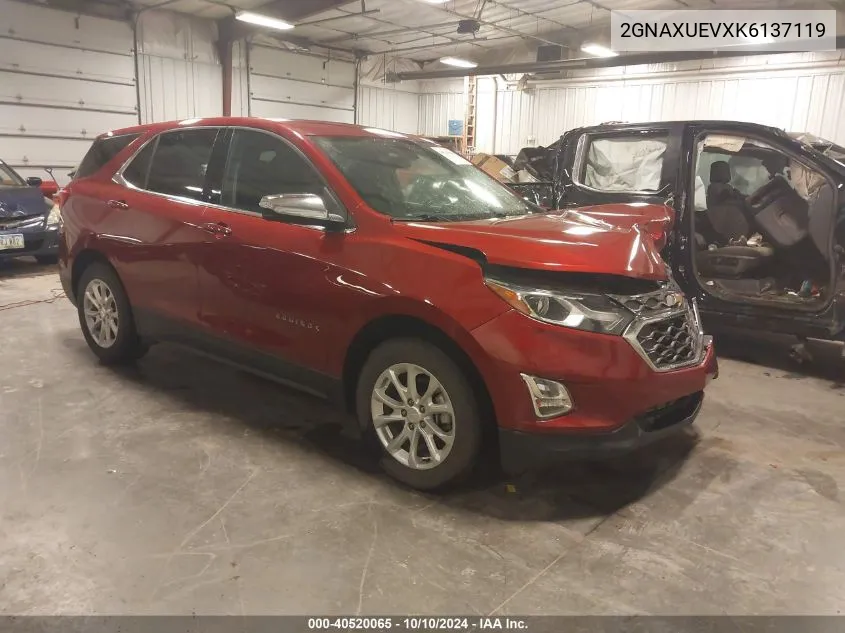 2019 Chevrolet Equinox Lt VIN: 2GNAXUEVXK6137119 Lot: 40520065