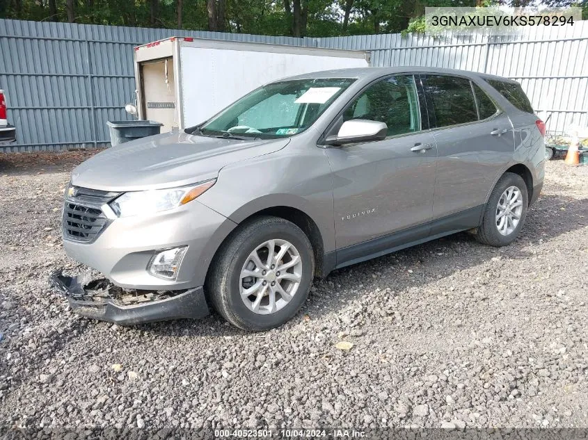 2019 Chevrolet Equinox Lt VIN: 3GNAXUEV6KS578294 Lot: 40523501