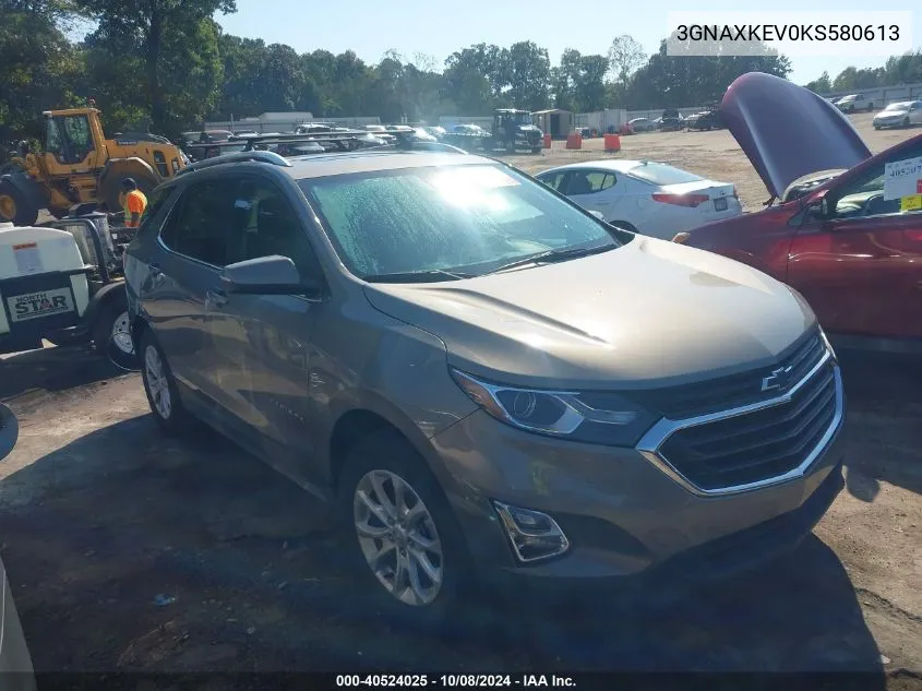 2019 Chevrolet Equinox Lt VIN: 3GNAXKEV0KS580613 Lot: 40524025