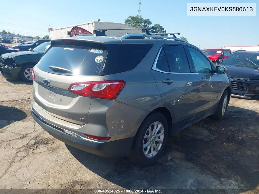 2019 Chevrolet Equinox Lt VIN: 3GNAXKEV0KS580613 Lot: 40524025