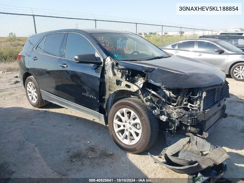 2019 Chevrolet Equinox Ls VIN: 3GNAXHEV5KL188854 Lot: 40525841