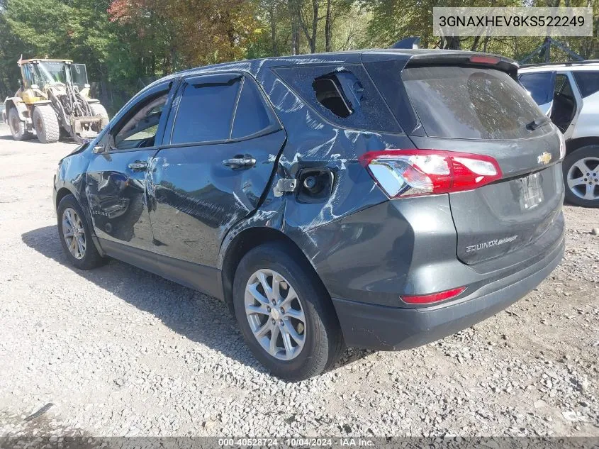 2019 Chevrolet Equinox Ls VIN: 3GNAXHEV8KS522249 Lot: 40528724