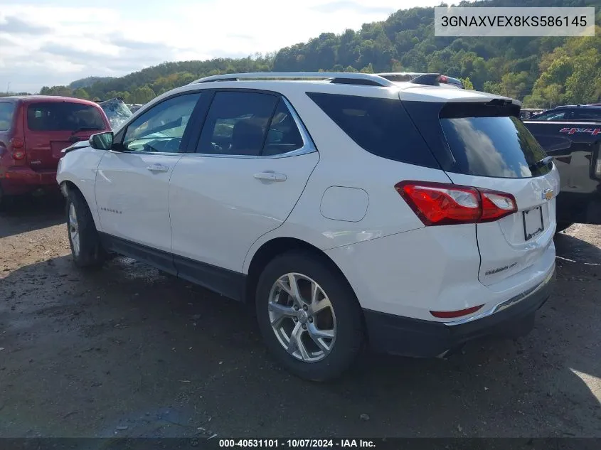 2019 Chevrolet Equinox Lt VIN: 3GNAXVEX8KS586145 Lot: 40531101