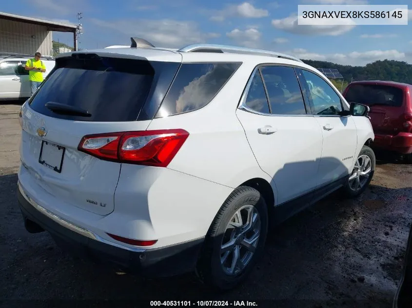 2019 Chevrolet Equinox Lt VIN: 3GNAXVEX8KS586145 Lot: 40531101