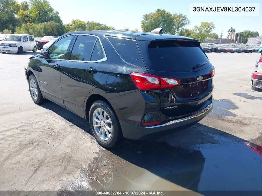 2019 Chevrolet Equinox Lt VIN: 3GNAXJEV8KL304037 Lot: 40532784