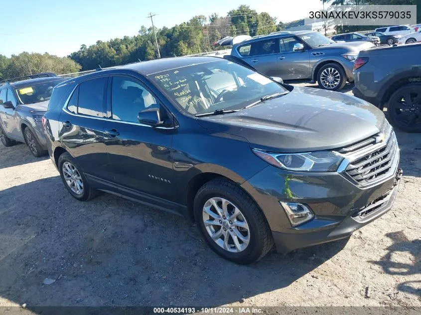 2019 Chevrolet Equinox Lt VIN: 3GNAXKEV3KS579035 Lot: 40534193