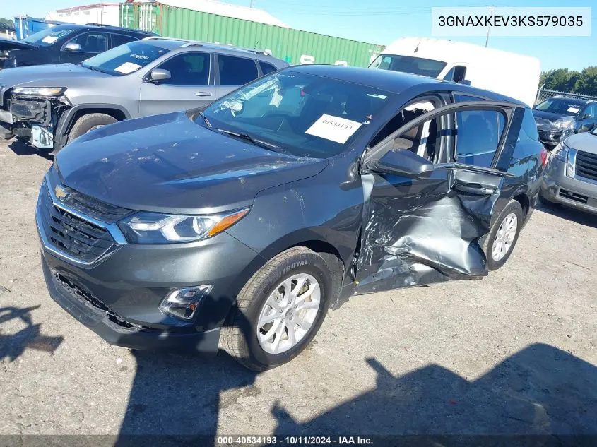 2019 Chevrolet Equinox Lt VIN: 3GNAXKEV3KS579035 Lot: 40534193