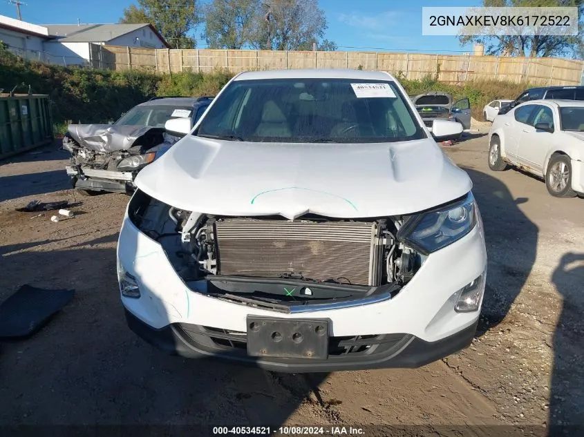 2019 Chevrolet Equinox Lt VIN: 2GNAXKEV8K6172522 Lot: 40534521