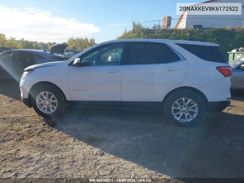 2019 Chevrolet Equinox Lt VIN: 2GNAXKEV8K6172522 Lot: 40534521