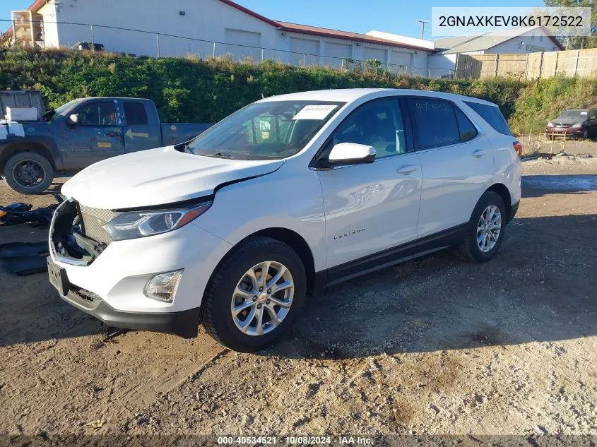 2019 Chevrolet Equinox Lt VIN: 2GNAXKEV8K6172522 Lot: 40534521