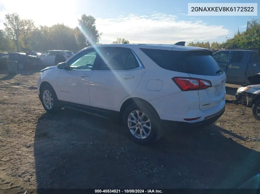 2019 Chevrolet Equinox Lt VIN: 2GNAXKEV8K6172522 Lot: 40534521