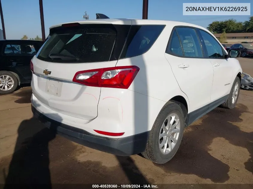 2019 Chevrolet Equinox Ls VIN: 2GNAXHEV1K6226925 Lot: 40539360