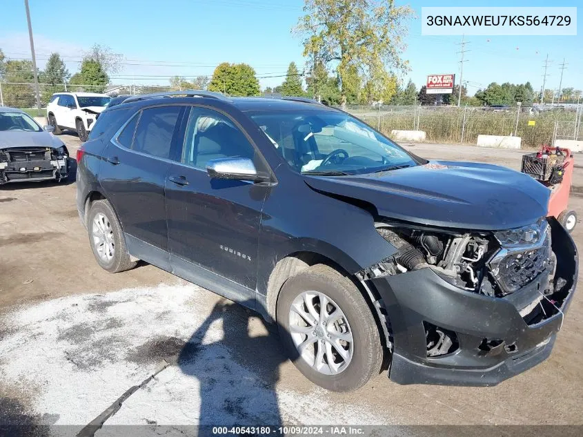 2019 Chevrolet Equinox Lt VIN: 3GNAXWEU7KS564729 Lot: 40543180