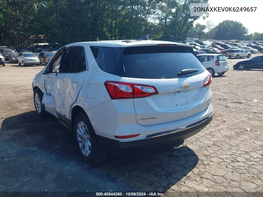 2019 Chevrolet Equinox Lt VIN: 2GNAXKEV0K6249657 Lot: 40544260