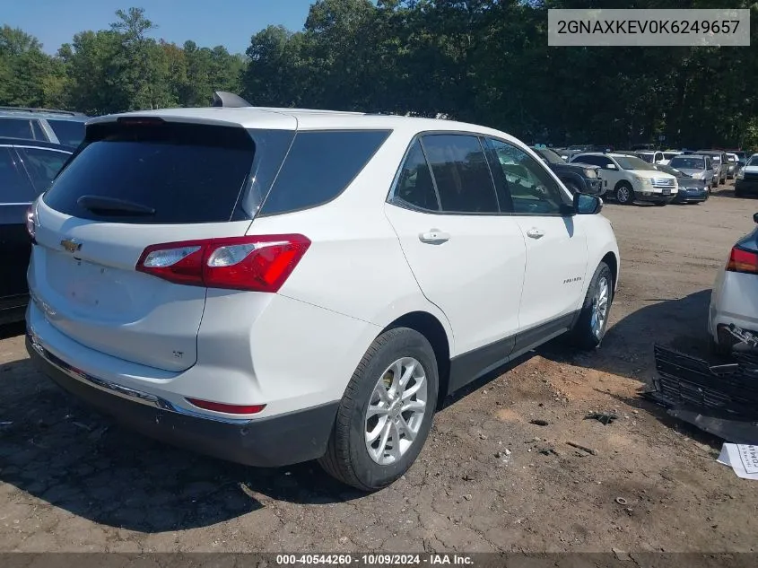 2019 Chevrolet Equinox Lt VIN: 2GNAXKEV0K6249657 Lot: 40544260