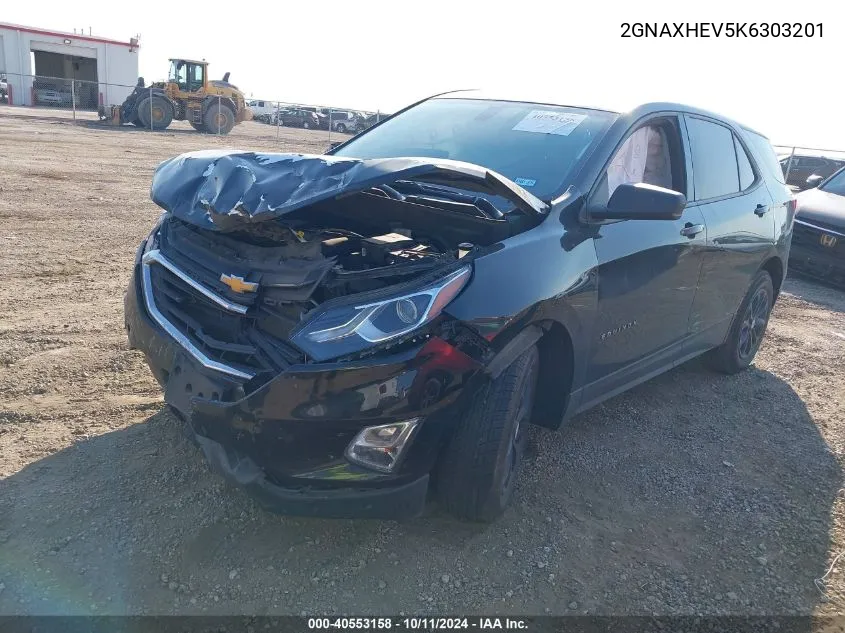 2019 Chevrolet Equinox Ls VIN: 2GNAXHEV5K6303201 Lot: 40553158