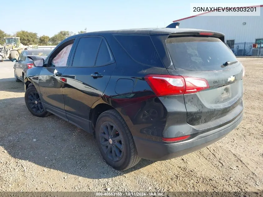 2019 Chevrolet Equinox Ls VIN: 2GNAXHEV5K6303201 Lot: 40553158