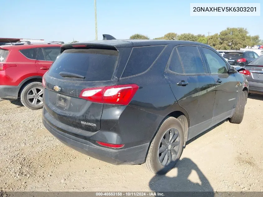 2019 Chevrolet Equinox Ls VIN: 2GNAXHEV5K6303201 Lot: 40553158