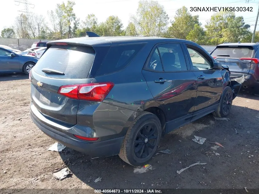 2019 Chevrolet Equinox Ls VIN: 3GNAXHEV1KS630342 Lot: 40564673