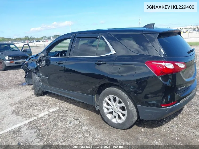 2019 Chevrolet Equinox Lt VIN: 3GNAXKEV1KL229400 Lot: 40564876