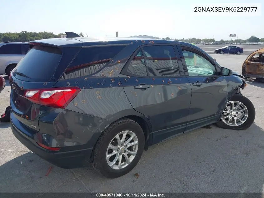 2019 Chevrolet Equinox Ls VIN: 2GNAXSEV9K6229777 Lot: 40571946