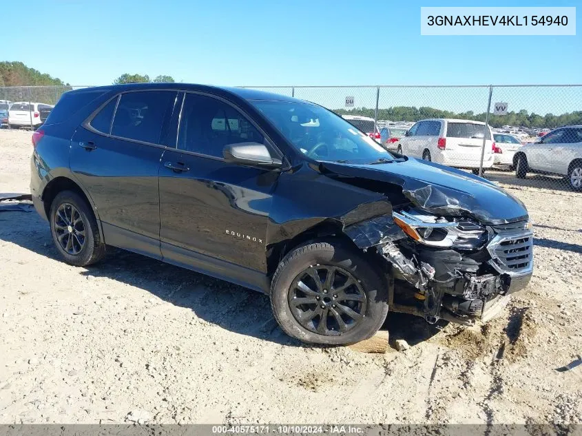 2019 Chevrolet Equinox Ls VIN: 3GNAXHEV4KL154940 Lot: 40575171