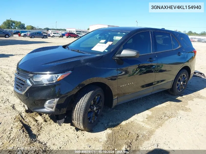 2019 Chevrolet Equinox Ls VIN: 3GNAXHEV4KL154940 Lot: 40575171