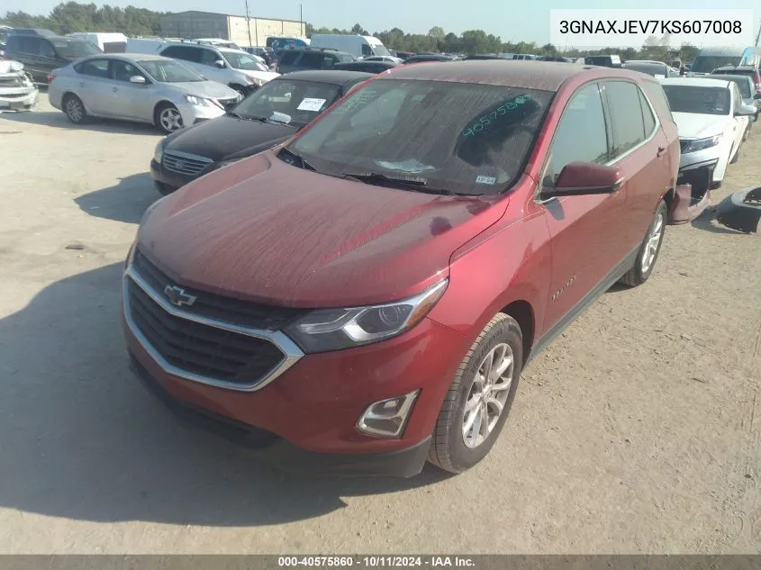 2019 Chevrolet Equinox Lt VIN: 3GNAXJEV7KS607008 Lot: 40575860