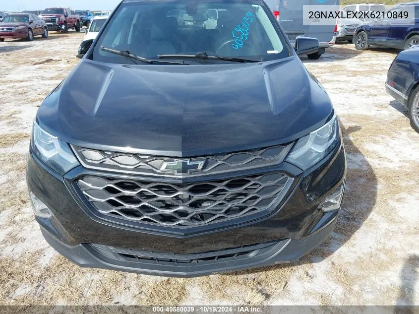 2019 Chevrolet Equinox Lt VIN: 2GNAXLEX2K6210849 Lot: 40580039