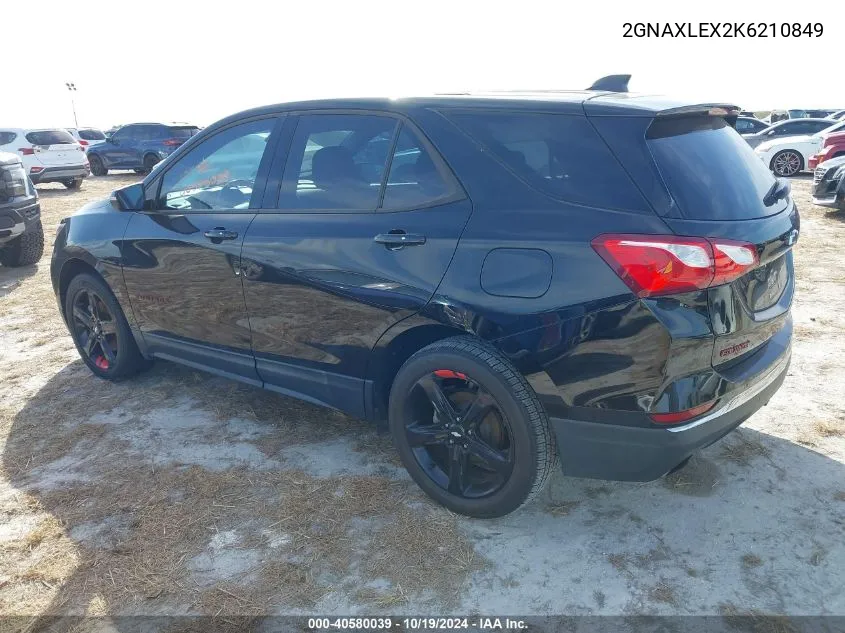 2019 Chevrolet Equinox Lt VIN: 2GNAXLEX2K6210849 Lot: 40580039