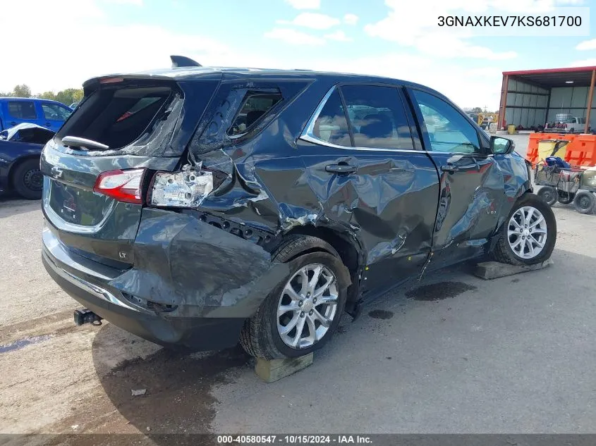 2019 Chevrolet Equinox Lt VIN: 3GNAXKEV7KS681700 Lot: 40580547