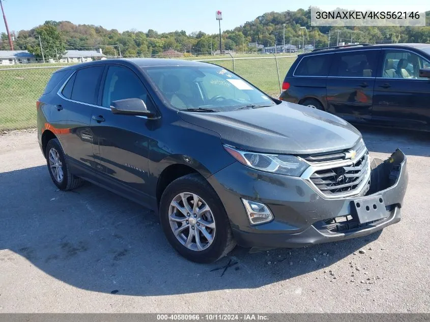 2019 Chevrolet Equinox Lt VIN: 3GNAXKEV4KS562146 Lot: 40580966